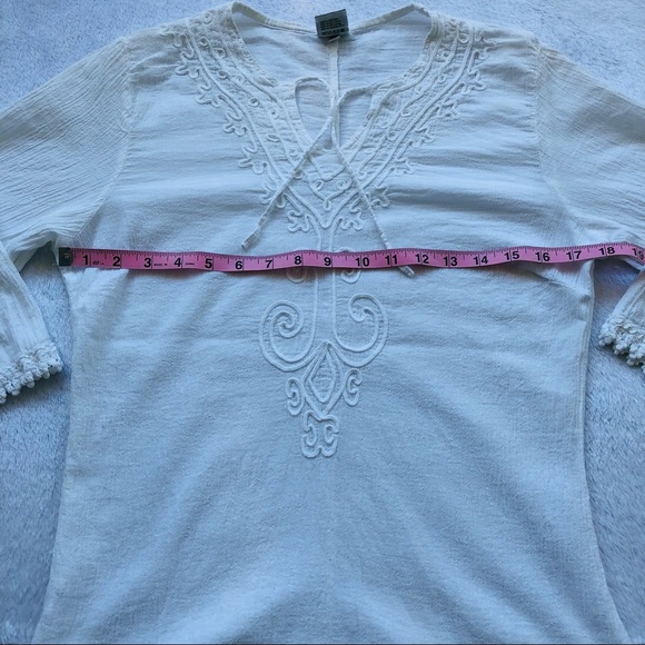 La Cotonniere, Embroidered Peasant Blouse, Size Medium - Picture 13 of 15